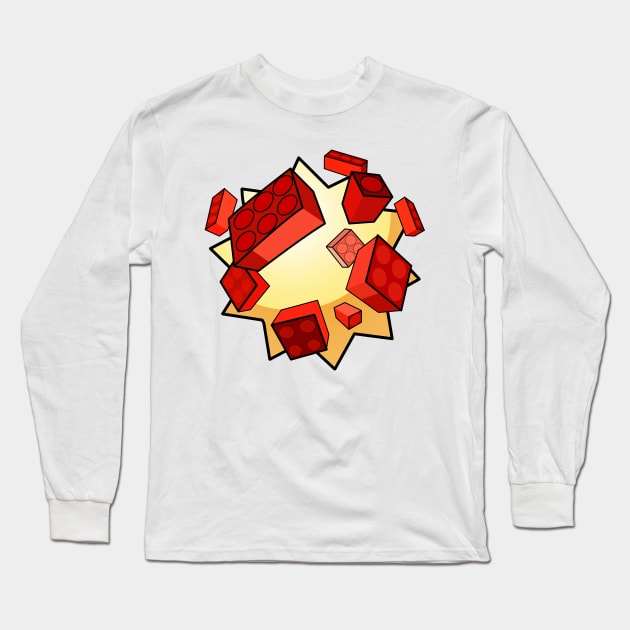 Exploding Bricks Long Sleeve T-Shirt by geeklyshirts